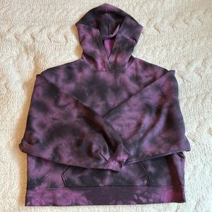 DSG Purple and Black Tie-Dye Hooded Sweatshirt Size Small